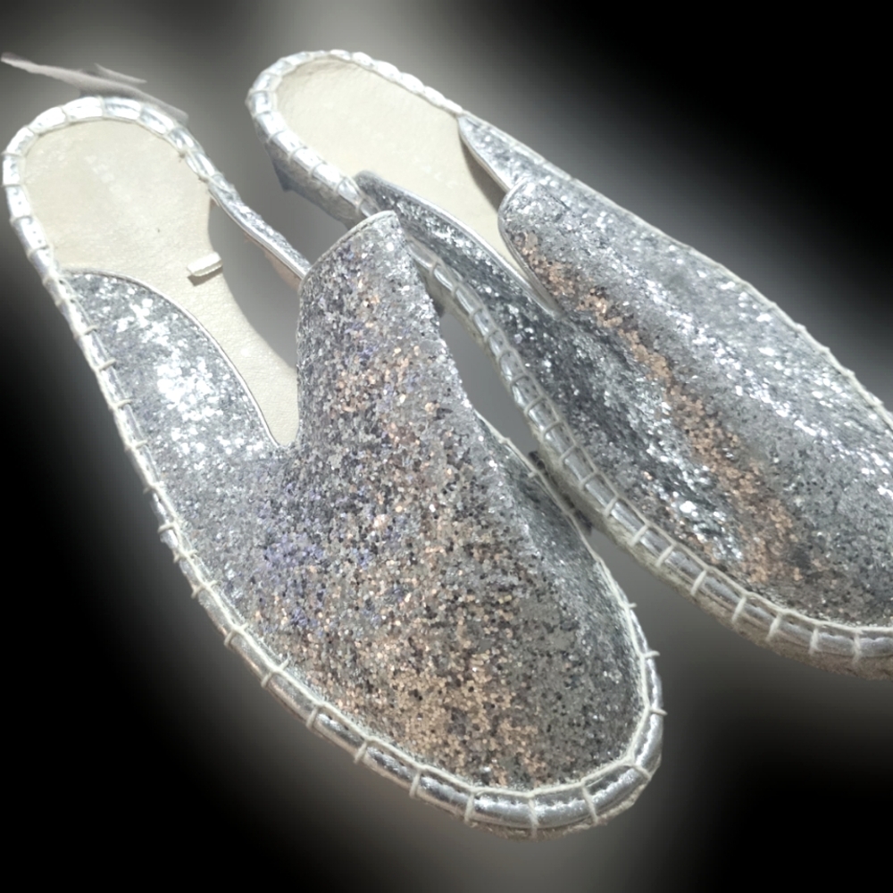 Aeropostale silver glitter espadrilles
